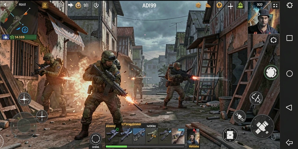 Screenshot ADI99 menunjukkan momen intens dalam pertempuran strategi.