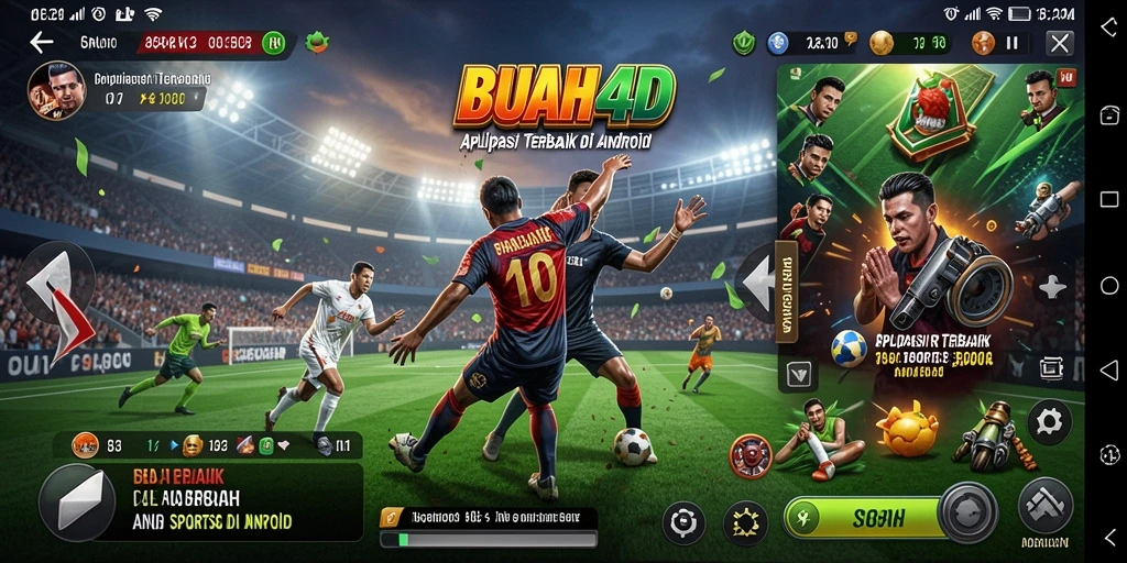 Tangkapan layar BUAH4D menampilkan menu utama dengan opsi taruhan olahraga.