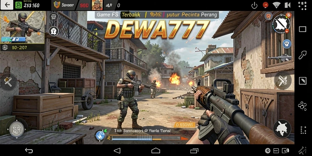 Gameplay seru DEWA777 dalam pertempuran FPS yang intens.