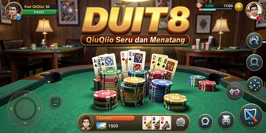 Tampilan gameplay QiuQiu yang menegangkan dan seru di DUIT8.