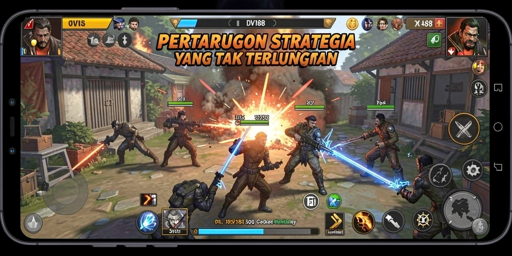 Tampilan gameplay DV188 yang intens dan strategi mendalam.