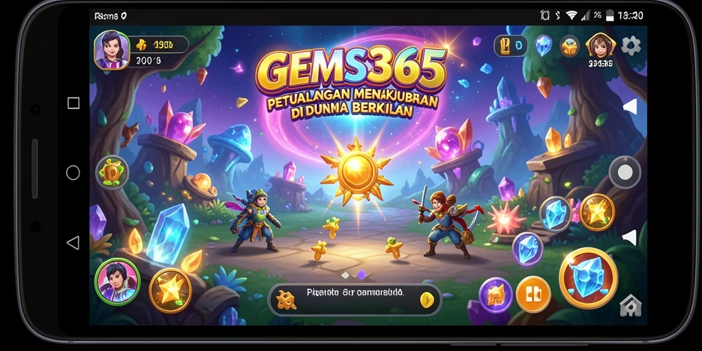 Tampilan gameplay menakjubkan dari GEMS365 di dunia petualangan.