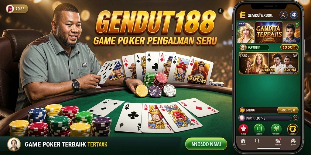 Screenshot gameplay GENDUT188 menampilkan suasana permainan Poker yang menarik.