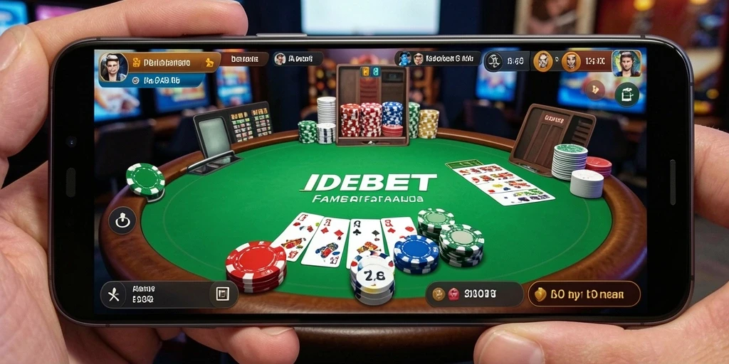 Tampilan menarik dari gameplay Poker di IDEBET yang mengasyikkan.