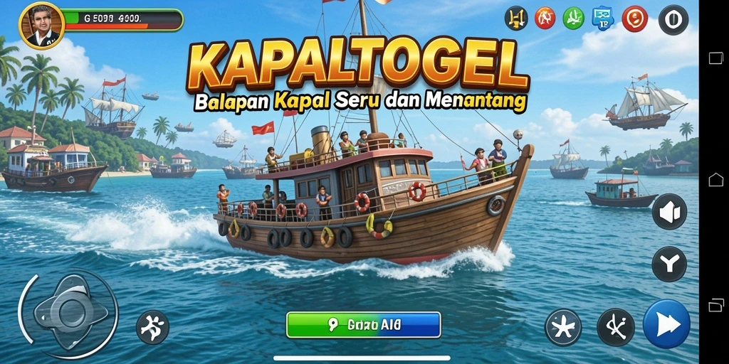 Tangkapan layar dari gameplay seru KAPALTOGEL dengan balapan kapal.