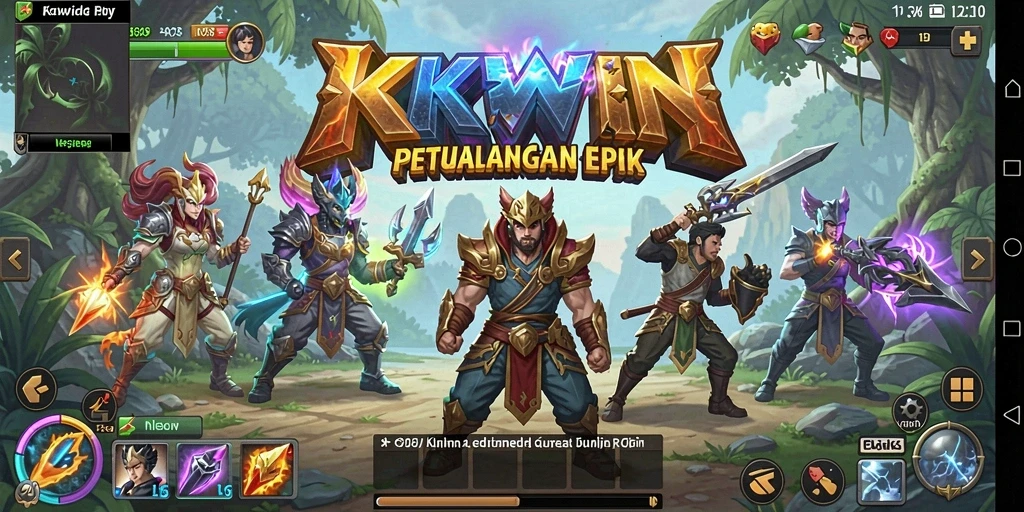 Screenshot menampilkan aksi seru gameplay RPG yang intens.