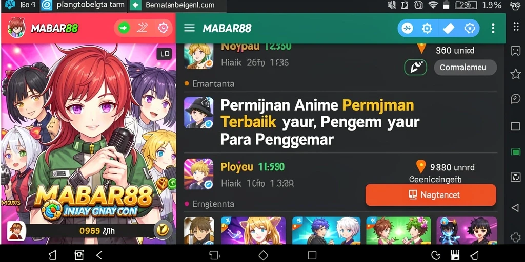 Screenshot MABAR88 menampilkan karakter anime dalam aksi pertarungan yang menarik.