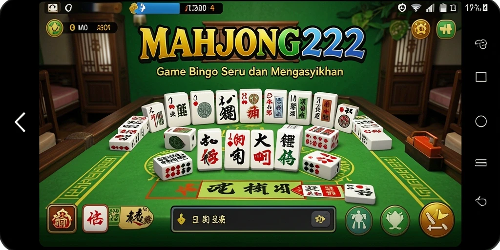 Tampilan menarik dari gameplay Bingo MAHJONG222.