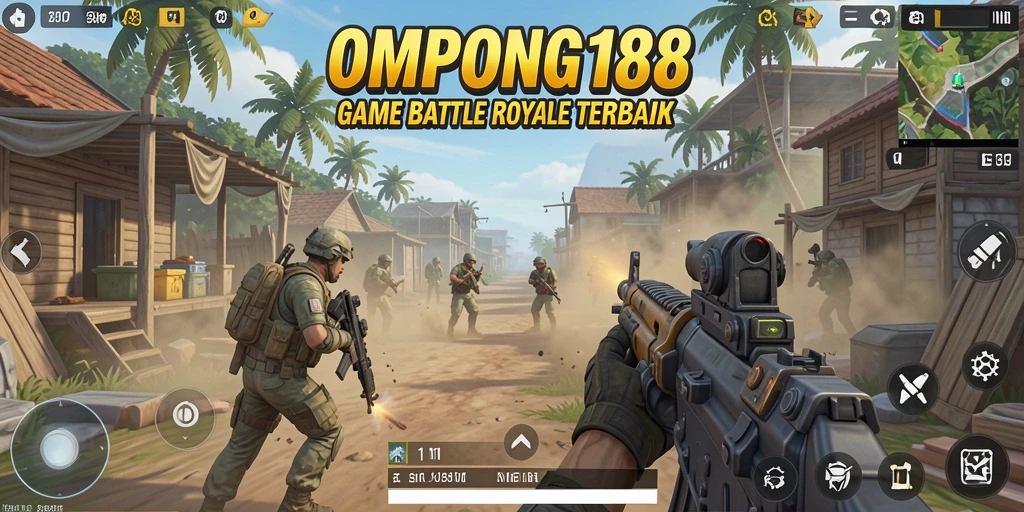 Screenshot gameplay OMPONG188 yang menampilkan aksi pertempuran Battle Royale yang mendebarkan.