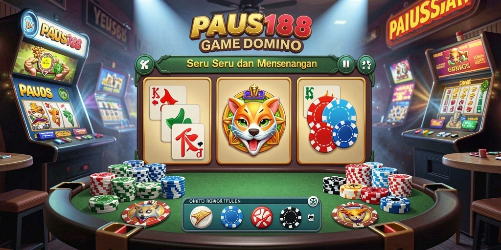 Tampilan screenshot utama PAUS188 menampilkan gameplay Domino yang seru.