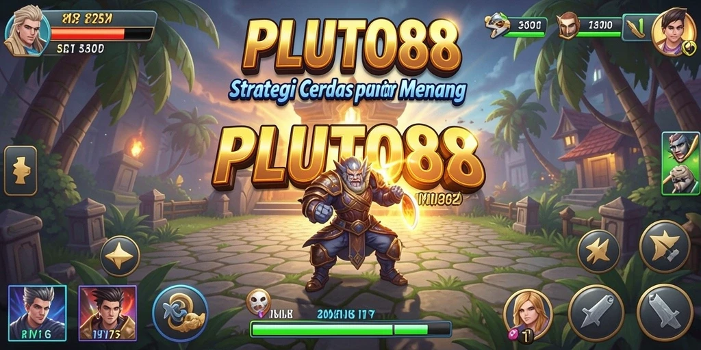 Tangkapan layar utama PLUTO88 menampilkan pertempuran strategi yang mendebarkan.