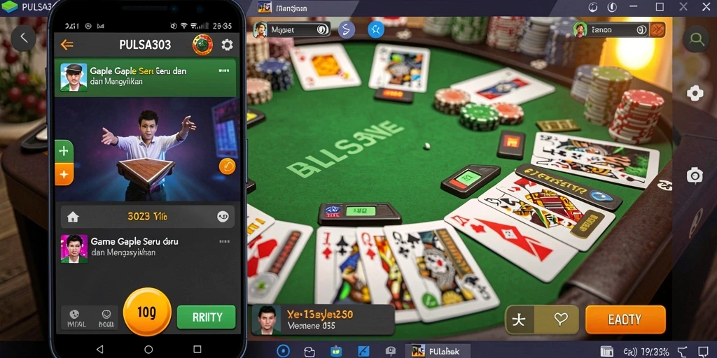 Tampilan gameplay seru PULSA303 saat bermain Gaple.