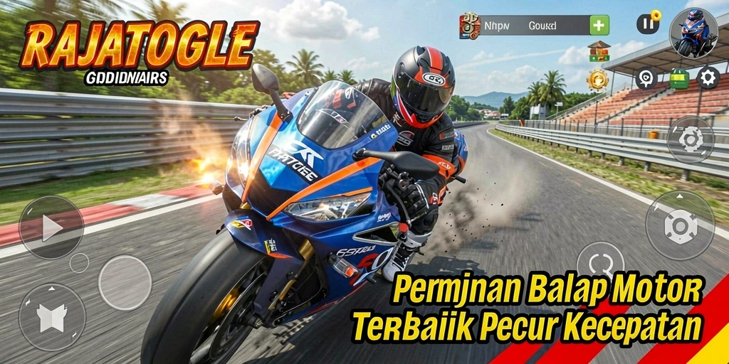 Menampilkan gameplay balapan motor yang menarik dan cepat.