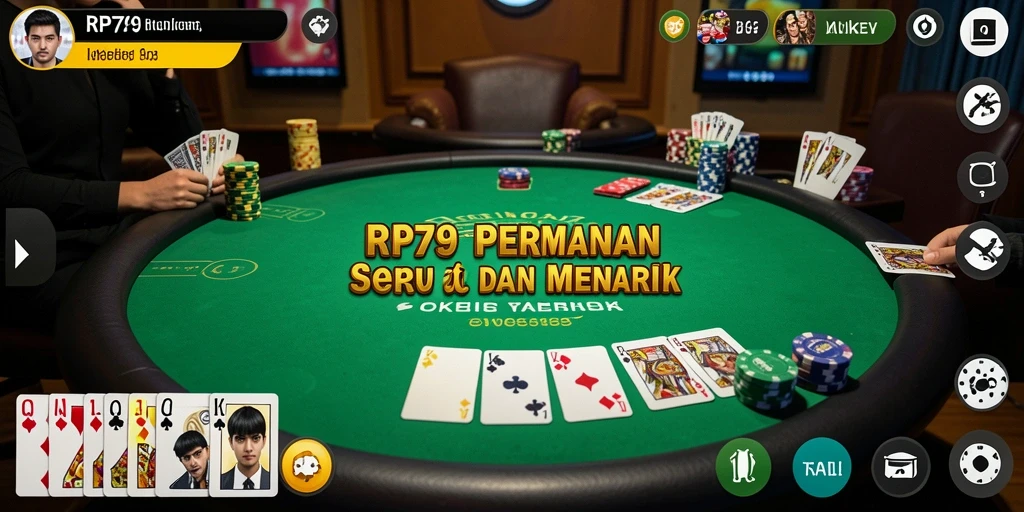 Screenshot menunjukkan antarmuka permainan poker yang menarik.