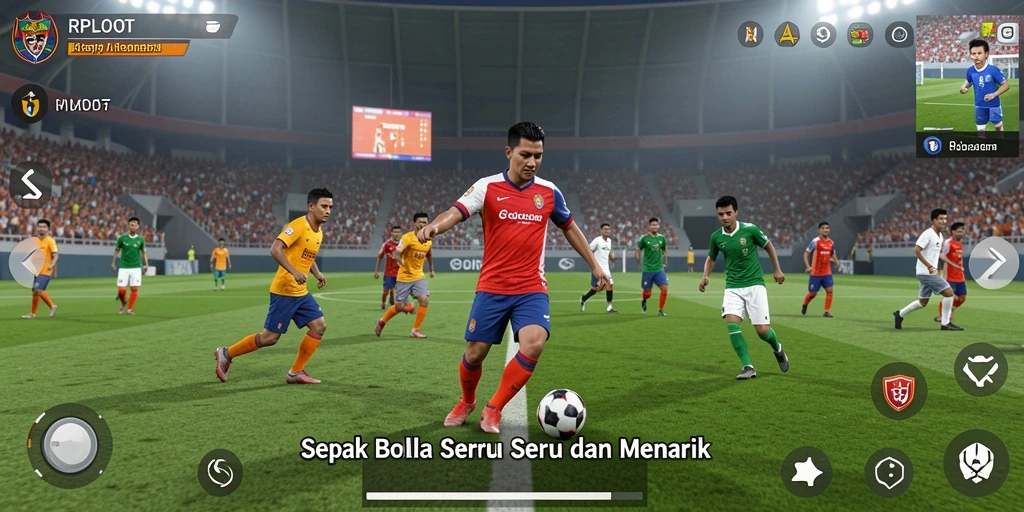 Tampilan gameplay RPLOOT dengan suasana pertandingan nyata.