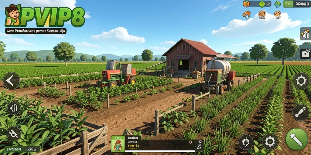 Tampilan gameplay pertanian yang seru di RPVIP8.