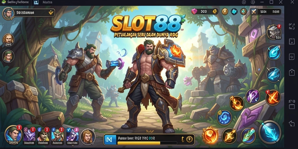 Screenshot gameplay SLOT88 menampilkan aksi pertarungan yang mengasyikkan dan karakter yang menarik.