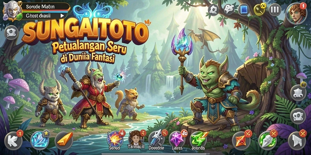 Tampilan gameplay SUNGAITOTO yang menampilkan aksi seru di dunia petualangan.