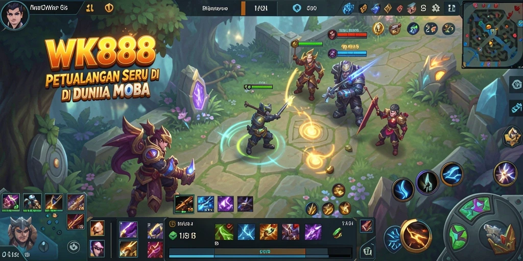 Tangkapan layar menampilkan seru dan dinamisnya gameplay MOBA.